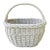 Antique Painted Gathering Willow Basket With Top Handle For Sale