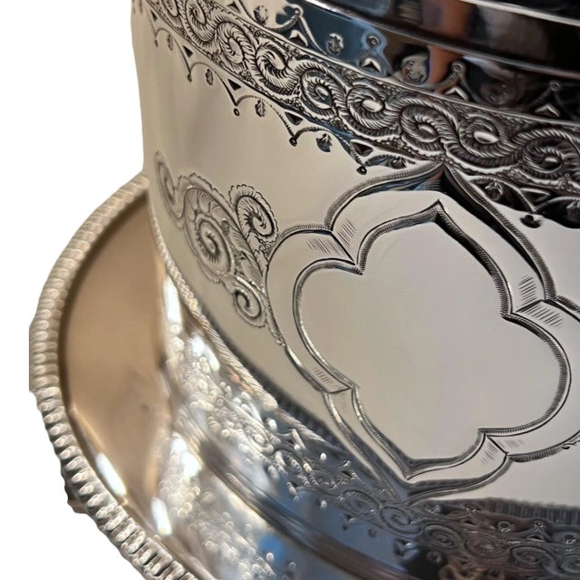 Metal 19th Century Silver Plate Biscuit Barrel For Sale - Image 7 of 9