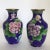 Blue Cloisonné Vases Decorated in Traditional Chinese Wealth Flowers - A Pair For Sale - Image 13 of 13