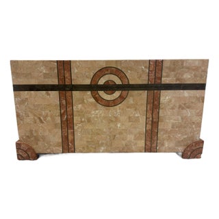 1980's Large Decorative Tessellated Stone Trunk by Maitland Smith For Sale