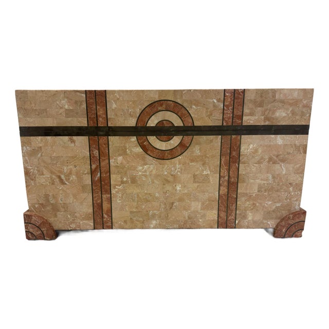 1980's Large Decorative Tessellated Stone Trunk by Maitland Smith For Sale