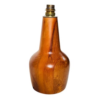 Small Scandinavian Light Wood Table Lamp in Pear-Shaped, 1960s For Sale