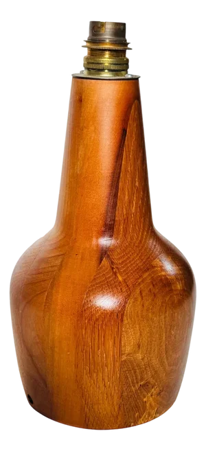 Small Scandinavian Light Wood Table Lamp in Pear-Shaped, 1960s