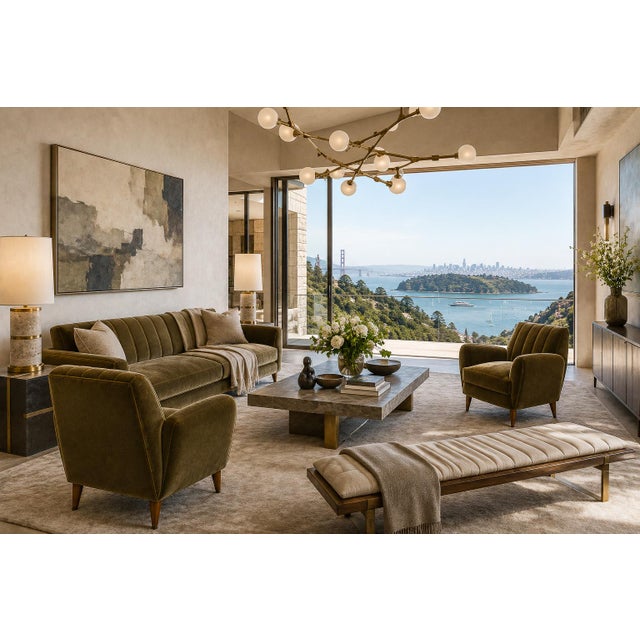 This exceptional pair of Brazilian Modern armchairs, crafted in Brazil during the 1960s, balances sculptural presence with...