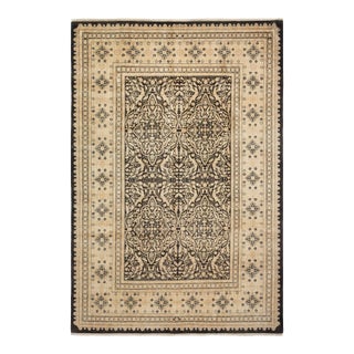 Mogul Collection Hand-Knotted Area Rug - Black Collection 6' 1" X 8' 10" For Sale