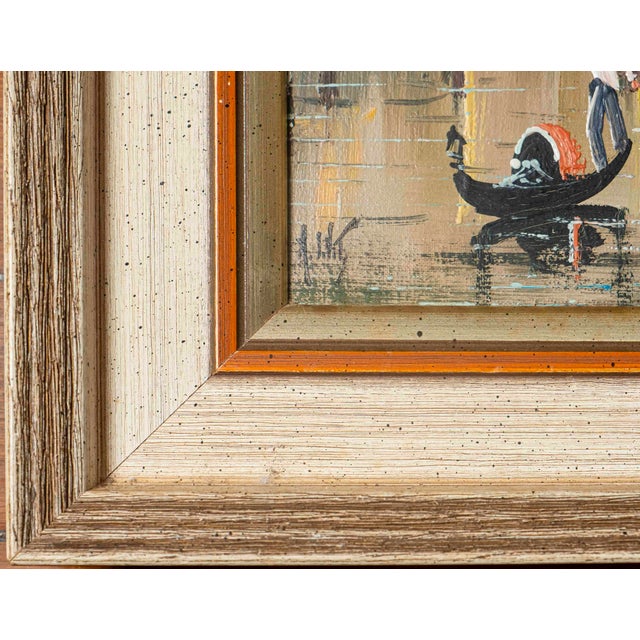 Mid-Century Italian Venice Canal Oil Paintings Signed DeVity - Pair For Sale - Image 12 of 17