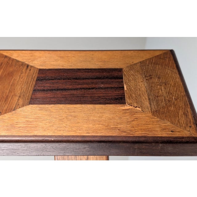 Art Deco Wooden Pedestal Column with Geometric Marquetry, France, 1920s For Sale - Image 15 of 18