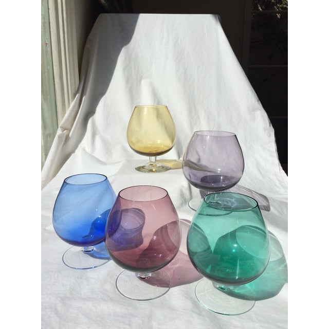 MidCentury Multi Colored Brandy Snifter Glasses Chairish