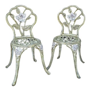 Vintage Cast Iron Victorian-Style Garden Chairs Inspired by Villa Cimbrone, a Pair For Sale
