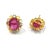 Traditional Bochic "Orient" Pastel Sapphires & Red Rubies Earrings Set In 18K Gold & Silver For Sale - Image 3 of 18