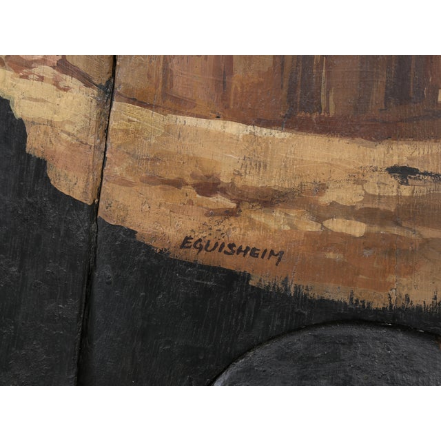 Black Antique Wine Barrel End Cap Repurposed as Wall Art for Your Wine Room C1800's For Sale - Image 8 of 12