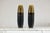 Artisan Slim Ochre and Black Ceramic Vases with Drip-Glaze Tops - A Pair For Sale - Image 16 of 18