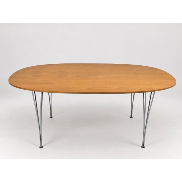 Beige Superellipse Dining Table by Bruno Mathsson and Piet Hein for Fritz Hansen For Sale - Image 8 of 12