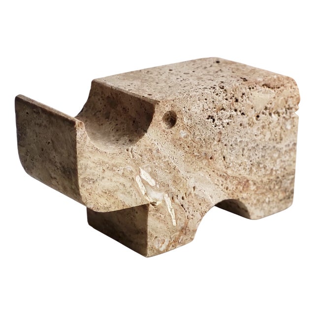Travertine Rhino Sculpture by Enzo Mari for Fratelli Mannelli, 1970s For Sale