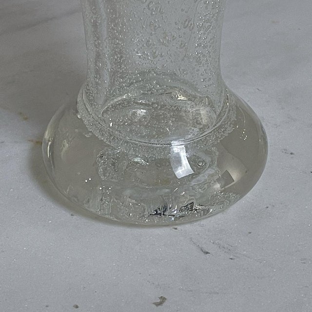 Glass Mid-Century Hand-Blown Glass Flower Vase For Sale - Image 7 of 18