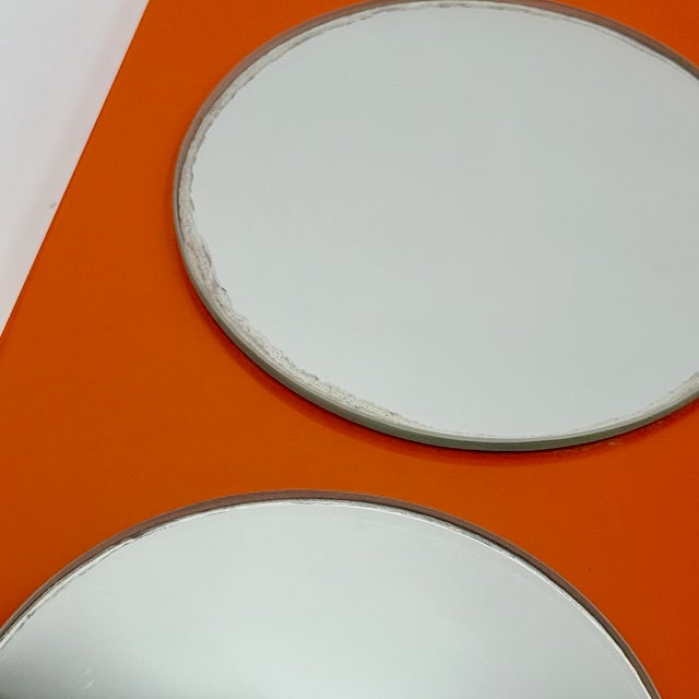 Orange Geometric Orange Triple Wall Mirror, 1980s For Sale - Image 8 of 13