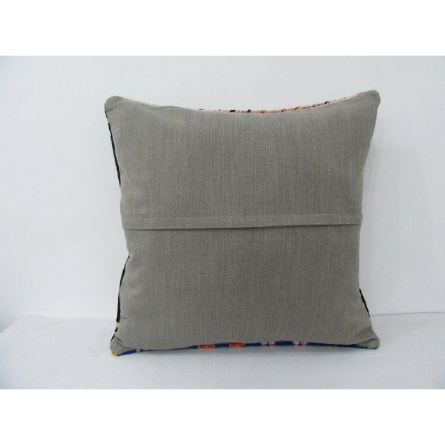 Mid-Century Modern Vintae Black & Yellow Decorative Pillow For Sale - Image 3 of 4