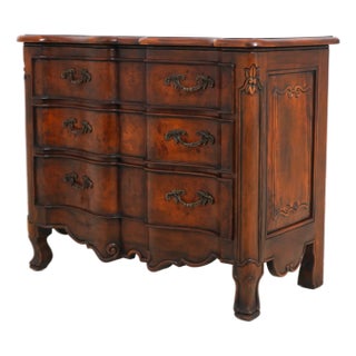 Theodore Alexander Burl Walnut French Commode For Sale