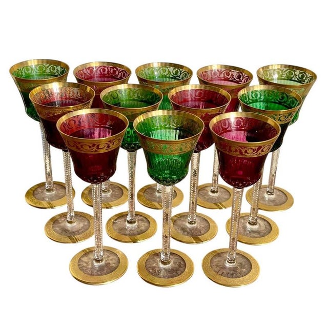 Roemers Thistle Glasses from Cristallerie de Saint Louis, Set of 12 For Sale - Image 10 of 10