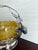 Late 19th Century Antique Victorian Hobbs Amber Glass Bride's Basket in Silverplate Stand For Sale - Image 5 of 5
