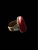 1980s Vintage 80s 90s Jan Michaels San Francisco Carved Red Resin Cameo Statement Ring, Size 8 For Sale - Image 5 of 7