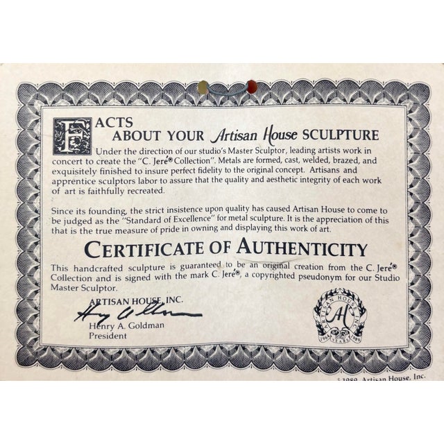 This 1989 wall sculpture by Curtis Jere showcases a radiant sunrise motif crafted in polished brass, highlighting the...