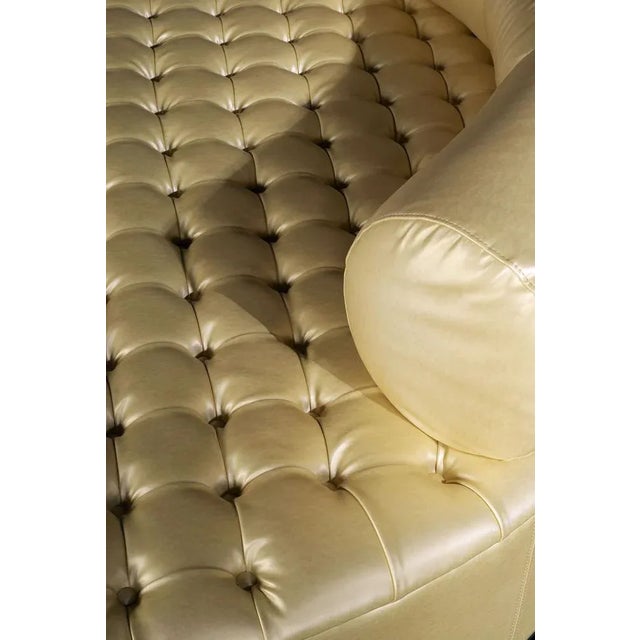 Contemporary Italian MARILEN Pouf with Backrest in Capitonne Eco-Leather from VGnewtrend For Sale - Image 3 of 4