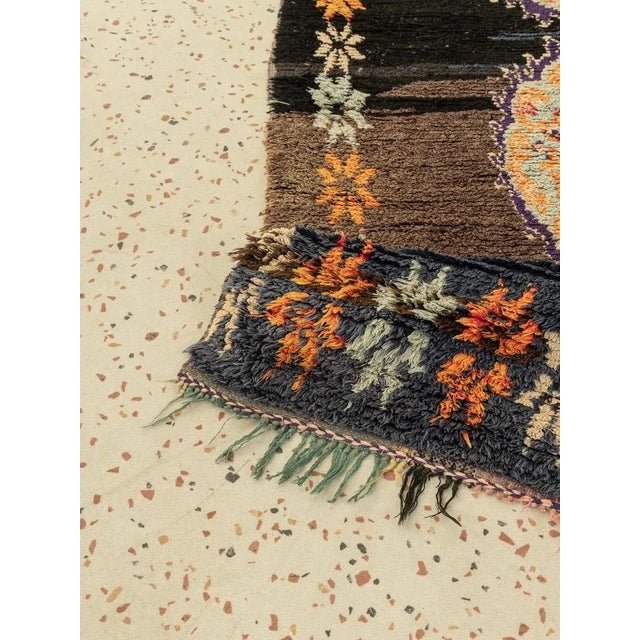 Black Vintage Azilal Berber Carpet For Sale - Image 8 of 9