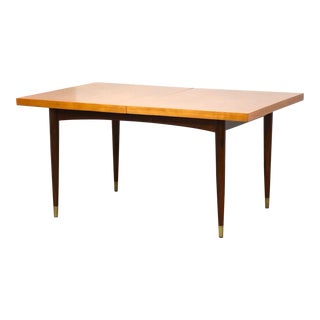 1960s Maple and Walnut Dining Table by American of Martinsville For Sale