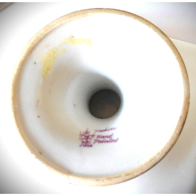 Mid 20th Century Noritake Yoshino Vintage Japanese Porcelain Hand-Painted Gold Leaf Footed Nut Candy Dish For Sale - Image 5 of 10