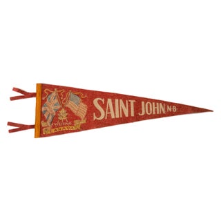 Saint John NB Visiting Canada Vintage Felt Flag For Sale