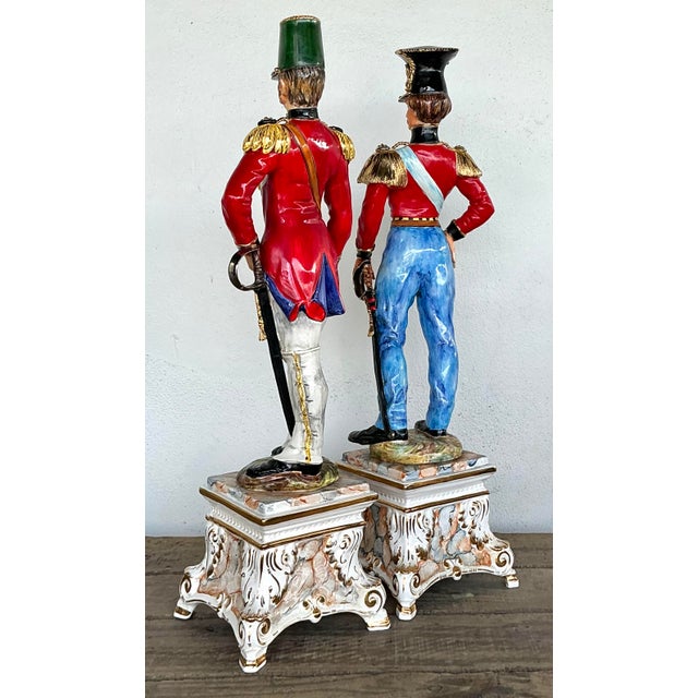 Mid 20th Century Vintage Italian Porcelain Sounders on Plinths - Set of 2 For Sale - Image 5 of 12