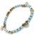 Early 21st Century Protective Evil Eye Heart Charm Blue Crystal Beaded Anklet For Sale - Image 5 of 7
