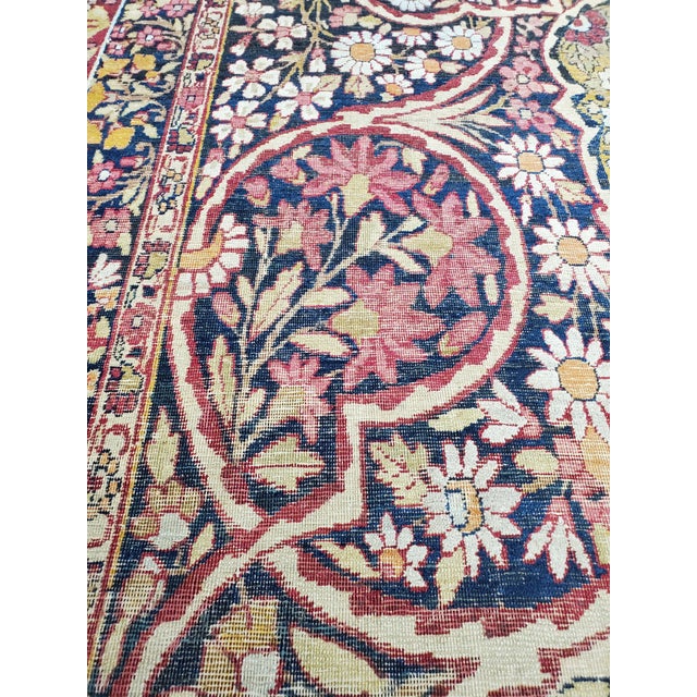 Antique Persian Lavar Kerman Carpet, Traditional, Soft, Gold, Ivory, Blue, Green For Sale - Image 16 of 18
