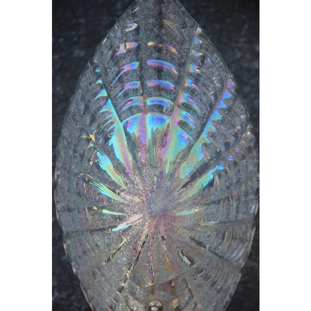 Iridescent Murano Glass & Gold-Plated Brass Shell Sconce, 1970s For Sale - Image 4 of 9