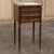 Antique French Louis XVI Mahogany Bedside Table With Carrara Marble and Brass Gallery For Sale - Image 4 of 15