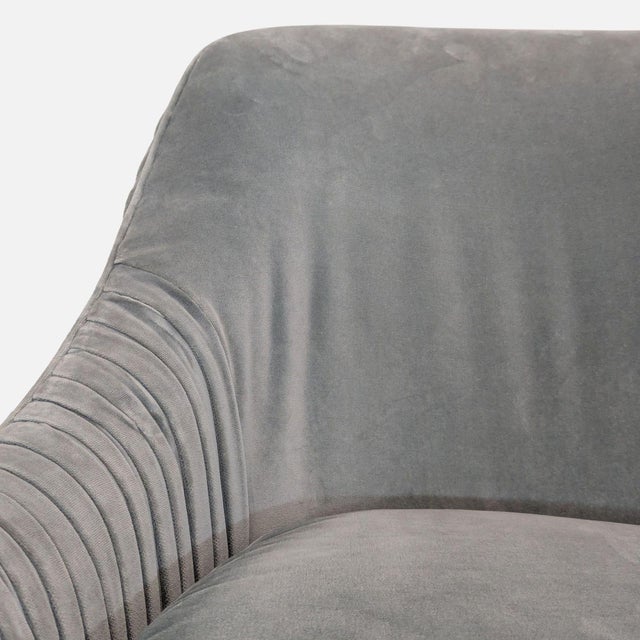 West Elm Roar & Rabbit Pleated Velvet Swivel Chair For Sale - Image 11 of 11