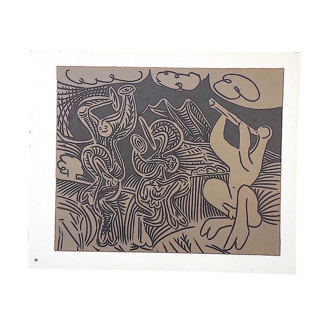 Vintage Mid 20th C. Ltd. Ed. After Picasso Lithograph-"Danseurs Et Musicien" For Sale