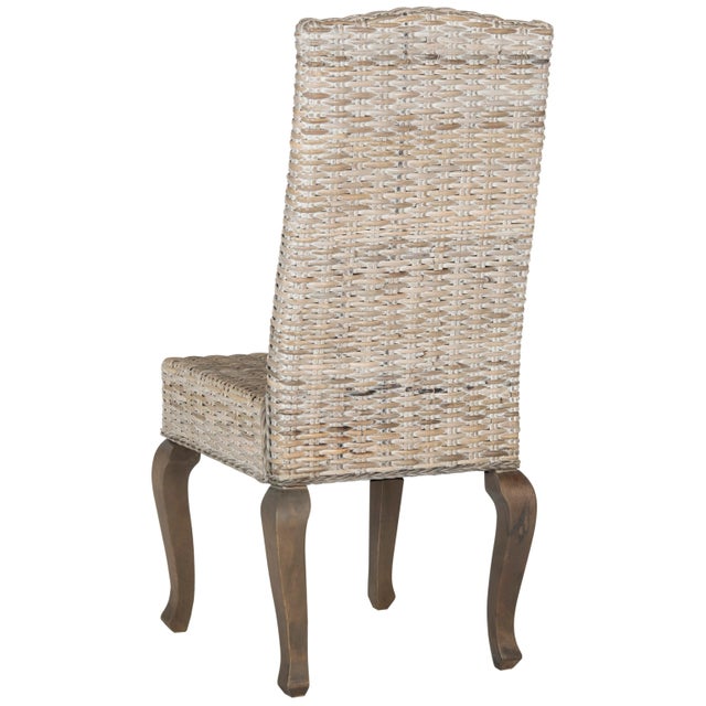 2020s 18''H Wicker Dining Chair in whitewash - a Pair For Sale - Image 5 of 8