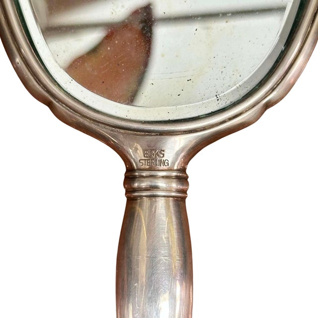 Birks Sterling Silver Vanity Mirror & Hair Brush Set, Hand-Engraved, Canada For Sale - Image 12 of 13