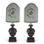 Pair of Antique Embroidery Living Room Lamps, crafted from two carved wooden vases featuring lacquered plant motifs in...