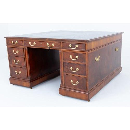 Georgian Partners Desk in Walnut For Sale - Image 6 of 6