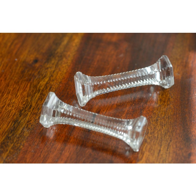 This is a nice lot of 4 used Cut Crystal Knife Rests. These four are in vintage condition with some fleabites and and...