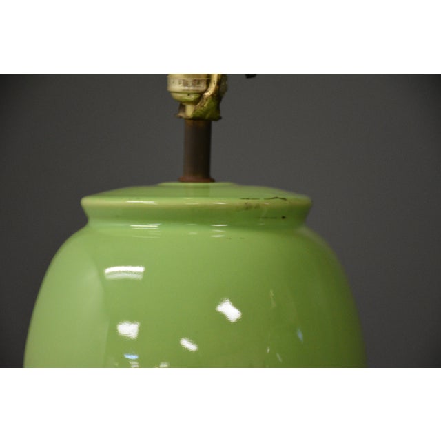 1960s Mid Century Green Table Lamps - A Pair For Sale - Image 4 of 4
