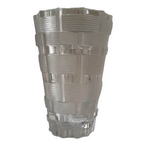 Lalique Osier Basket Weave Crystal Vase – 9.5"