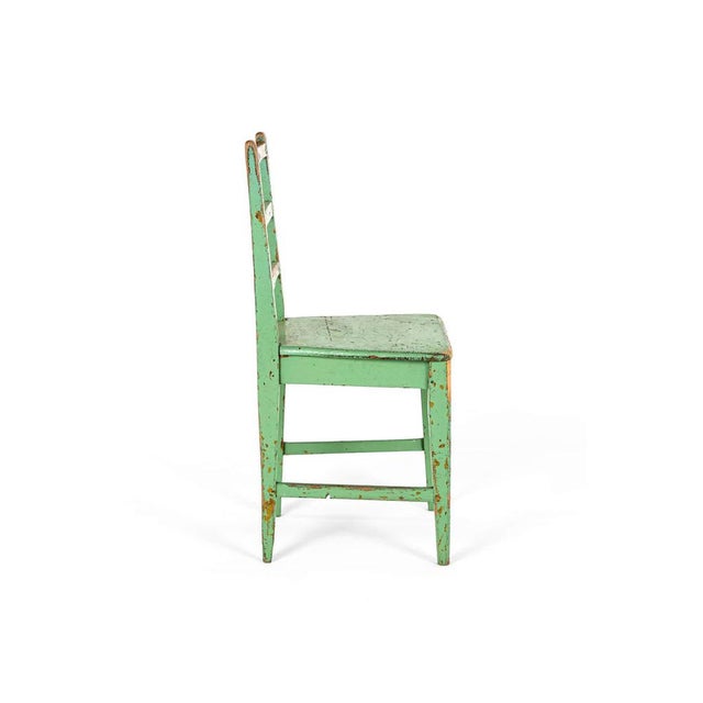 Swedish Green Wood Chair For Sale - Image 4 of 11