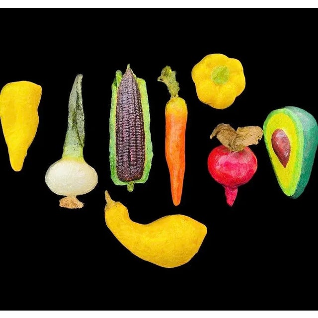 Art Deco 1990s Vintage Lacquered Papier-Mâché Vegetables Collection- Set of 8 For Sale - Image 3 of 9