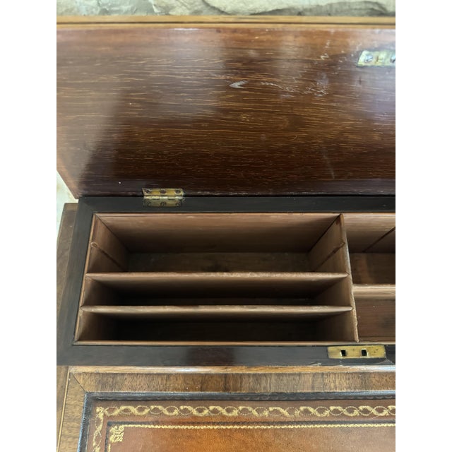 Antique Edwardian Marquetry Ladies Wring Desk with Small Leather Top Workspace, 1920s For Sale - Image 4 of 18