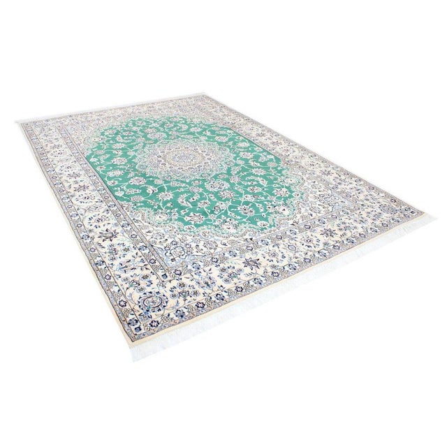 Hand-Knotted Nain Rug in Silk For Sale - Image 3 of 11