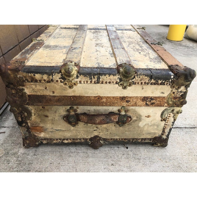 Antique C a Taylor Trunk Works Steamer Trunk For Sale - Image 11 of 15